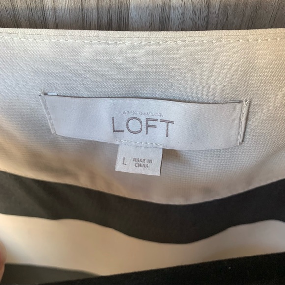 Loft Business Casual Tank Top - Cream & Black Stripes - Picture 5 of 6